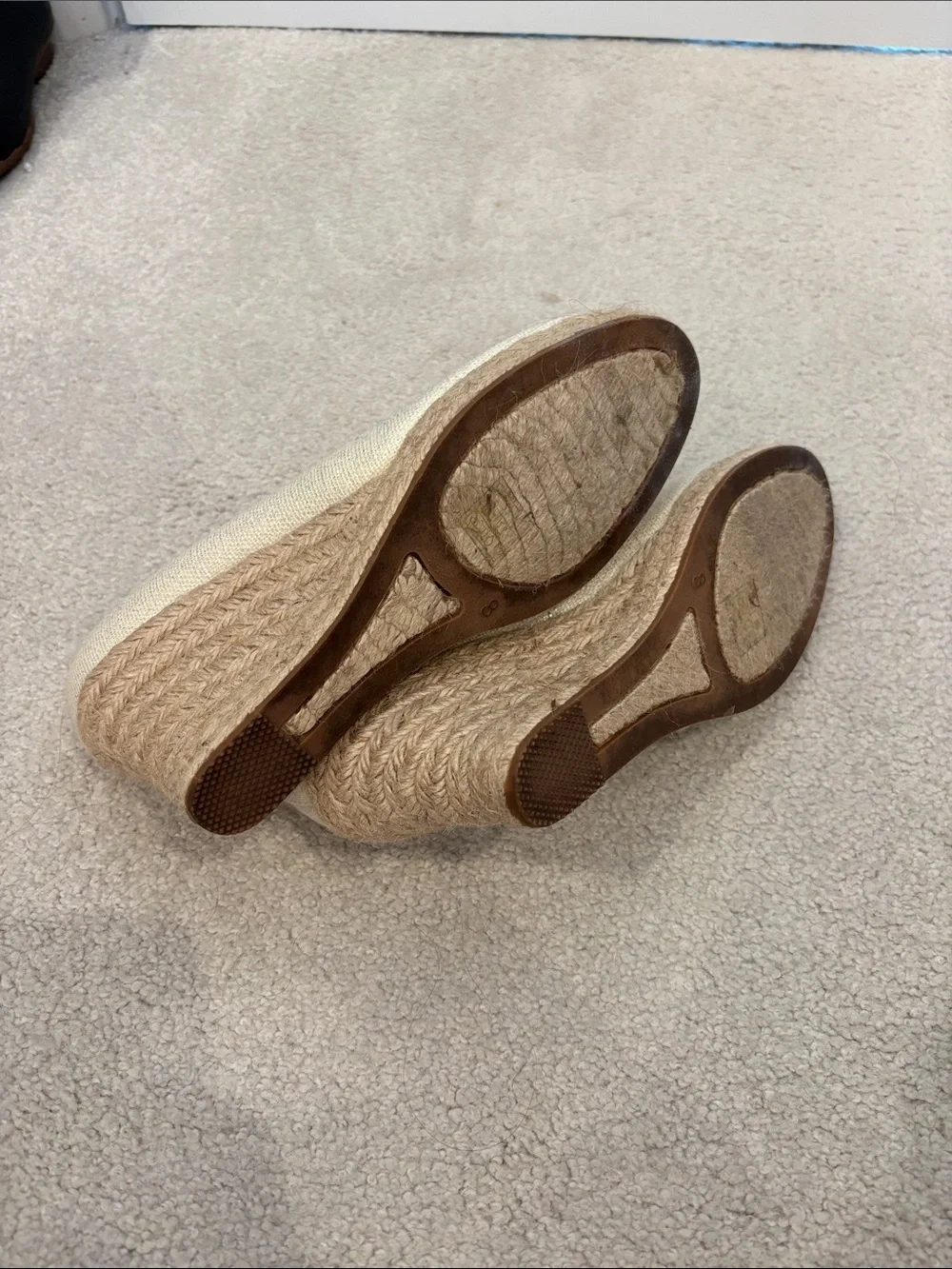 J. Crew Linen Espadrille Wedge Pumps in Beige